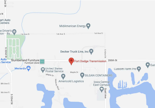 Map of the location of fort dodge